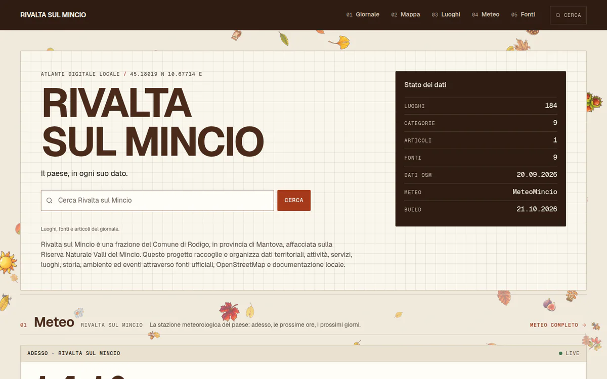 Home page di rivaltasulmincio.it su desktop